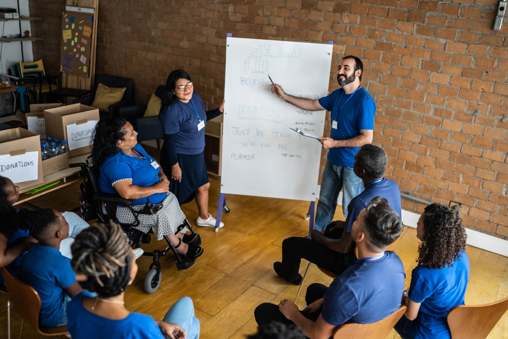 Community members collaborating in a workshop